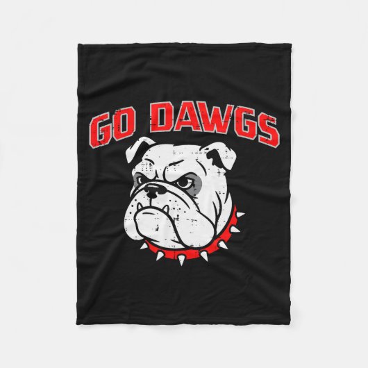 Bulldog Go Dawgs Men Women Kids Girls Youth Teen B Fleecedecke (Vorderseite)