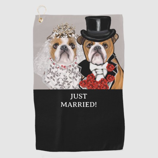 Bulldog Golfhandtuch (Vorderseite)