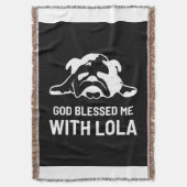 Bulldog Gott segnete mich mit Lola Decke (Vorderseite Vertikal)
