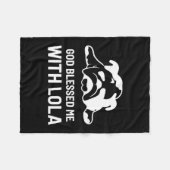Bulldog Gott segnete mich mit Lola Fleecedecke (Vorderseite (Horizontal))