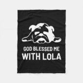 Bulldog Gott segnete mich mit Lola Fleecedecke (Vorderseite)