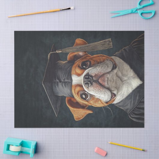 Bulldog Graduate Decoupage Seidenpapier (Basteln)