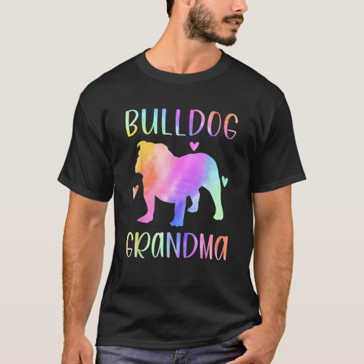 Bulldog Grandma English Bulldog Nana Rainbow Water T-Shirt (Vorderseite)