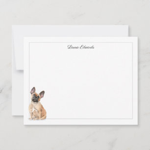 Bulldog Graue Border Personalisiert Stationery Mitteilungskarte