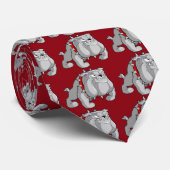 BULLDOG GRAY CARTOON KRAWATTE (Gerollt)