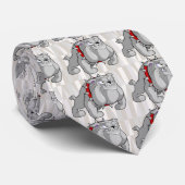 BULLDOG GRAY CARTOON KRAWATTE (Gerollt)