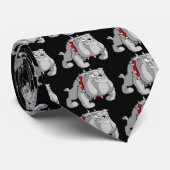 BULLDOG GRAY CARTOON KRAWATTE (Gerollt)