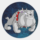 BULLDOG GRAY CARTOON RUNDER AUFKLEBER (Vorderseite)