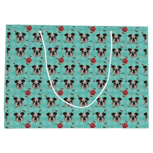 Bulldog Große Geschenktüte (Rückseite)