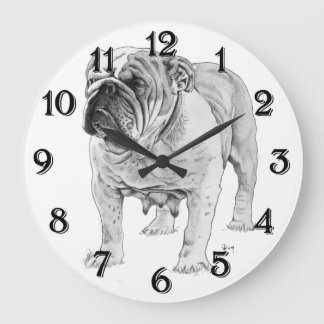 Bulldog Große Wanduhr