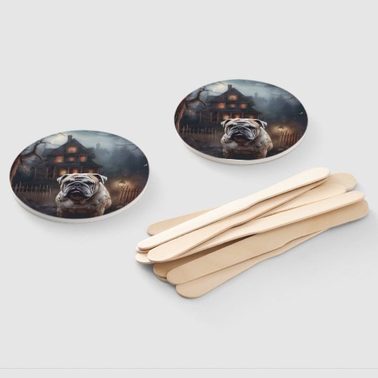 Bulldog Halloween Beängstigend Fächer (Non-assembled)