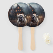 Bulldog Halloween Beängstigend Fächer (Vorne und Hinten)