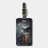 Bulldog Halloween Beängstigend Gepäckanhänger (Vorderseite vertikal)