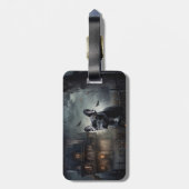 Bulldog Halloween Beängstigend Gepäckanhänger (Rückseite vertikal)