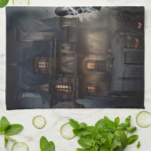 Bulldog Halloween Beängstigend Geschirrtuch (Gefaltet)