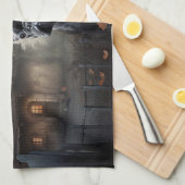 Bulldog Halloween Beängstigend Geschirrtuch (Viertel Falte)