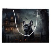 Bulldog Halloween Beängstigend Große Geschenktüte (Rückseite)