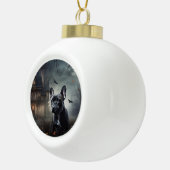 Bulldog Halloween Beängstigend Keramik Kugel-Ornament (Rechts)