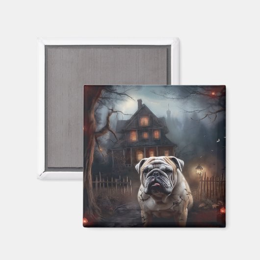 Bulldog Halloween Beängstigend Magnet (Vorderseite/Rückseite)