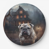 Bulldog Halloween Beängstigend Pappteller (Vorderseite)