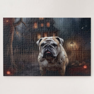 Bulldog Halloween Beängstigend Puzzle
