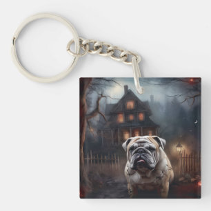 Bulldog Halloween Beängstigend Schlüsselanhänger