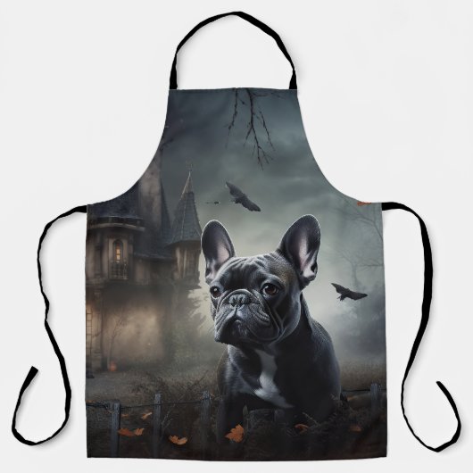 Bulldog Halloween Beängstigend Schürze (Vorderseite)