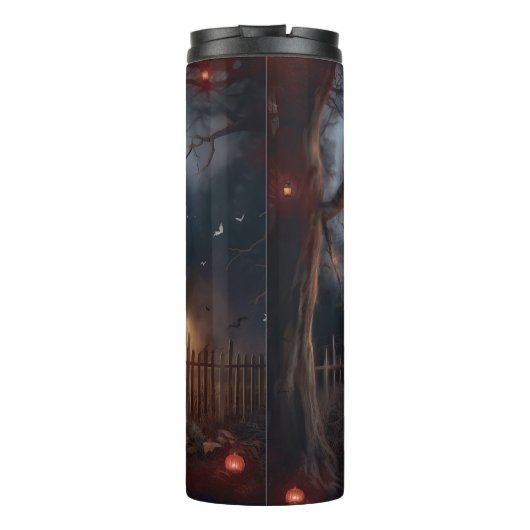 Bulldog Halloween Beängstigend Thermosbecher (Rückseite)