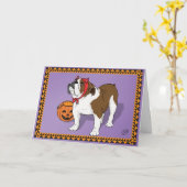 Bulldog Halloween Card Karte (Gelbe Blume)