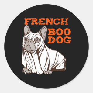 Bulldog Halloween Fun Halloween Kostüm Boo Dog Runder Aufkleber