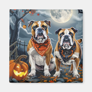 Bulldog Halloween Gruselig Magnet