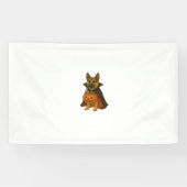 Bulldog Halloween Hund in Vampire Kostüm wi Banner (Horizontal)