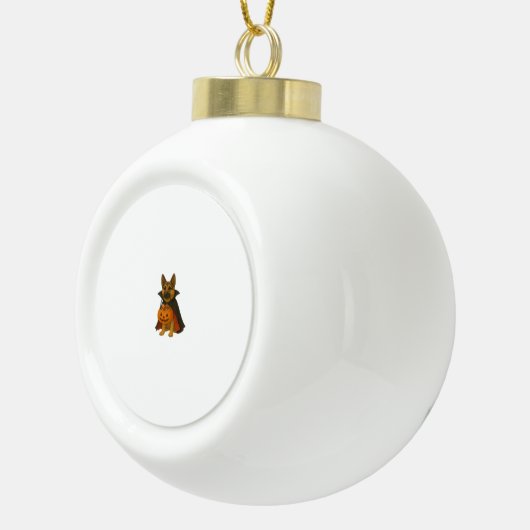 Bulldog Halloween Hund in Vampire Kostüm wi Keramik Kugel-Ornament (Rechts)