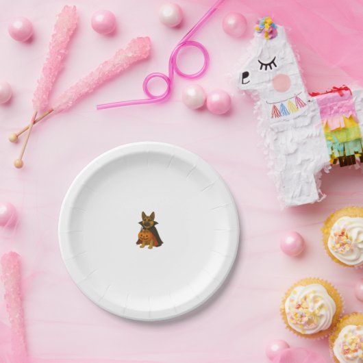 Bulldog Halloween Hund in Vampire Kostüm wi Pappteller (Party)