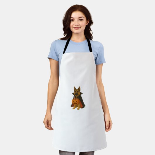 Bulldog Halloween Hund in Vampire Kostüm wi Schürze (Getragen)