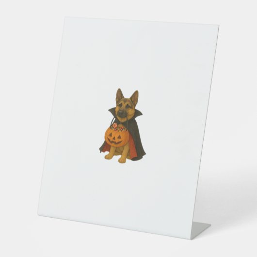 Bulldog Halloween Hund in Vampire Kostüm wi Sockelschild (Vorderseite)