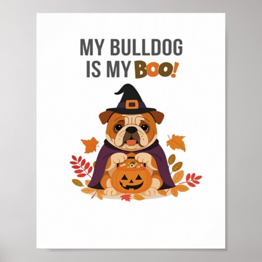 Bulldog Halloween Kostüm Mein Bulldog ist mein Boo Poster (Vorne)