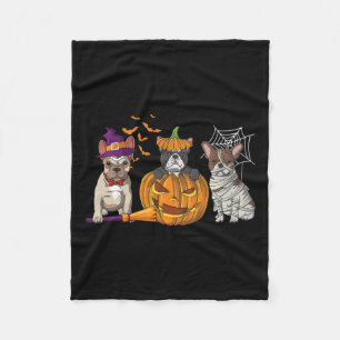 Bulldog Halloween Mummy Pumpkin Fun Hund Liebe Fleecedecke