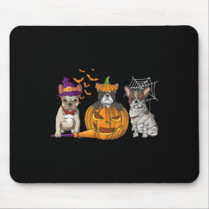 Bulldog Halloween Mummy Pumpkin Fun Hund Liebe Mousepad