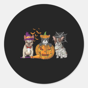 Bulldog Halloween Mummy Pumpkin Fun Hund Liebe Runder Aufkleber