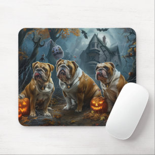 Bulldog Halloween Nacht Hunde-Leckerei Mousepad