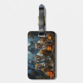 Bulldog Halloween Night Doggy Delight Gepäckanhänger (Rückseite vertikal)