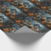 Bulldog Halloween Night Doggy Delight Geschenkpapier (Ecke)