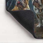 Bulldog Halloween Night Doggy Delight Mousepad (Ecke)