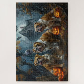 Bulldog Halloween Night Doggy Delight Puzzle (Vertikal)