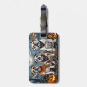 Bulldog Halloween Spooky Gepäckanhänger (Rückseite vertikal)