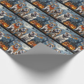 Bulldog Halloween Spooky Geschenkpapier (Ecke)