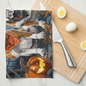 Bulldog Halloween Spooky Geschirrtuch (Viertel Falte)
