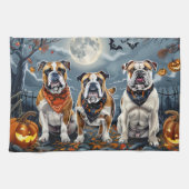Bulldog Halloween Spooky Geschirrtuch (Horizontal)