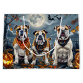 Bulldog Halloween Spooky Große Geschenktüte (Vorderseite)